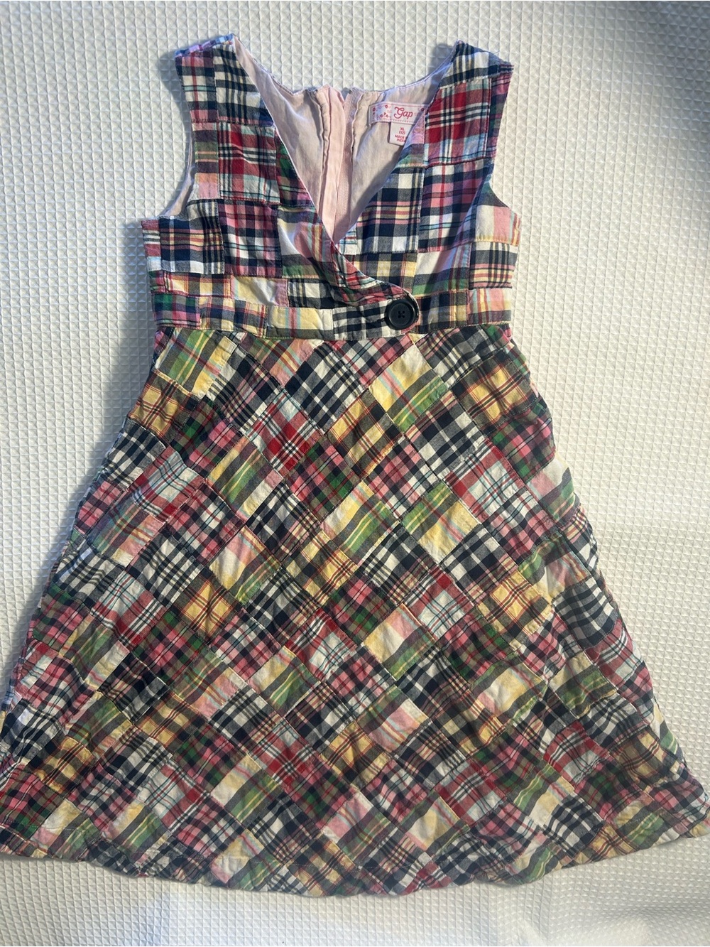 Gap Girl’s XL12 Madras Quilted Design Sleeveless Lined Summer Dress